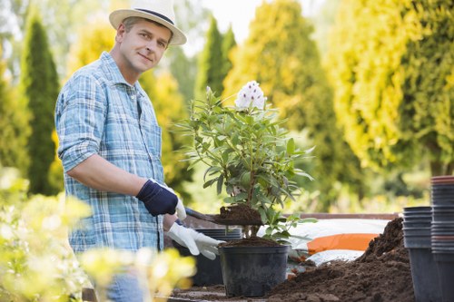 Person using keyboard and screen reader to access gardening information